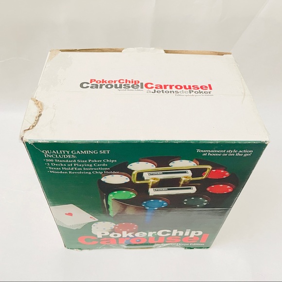 BryBell Poker Chips Set in Wood Carousel Case ( Casino Party).. - Picture 4 of 5